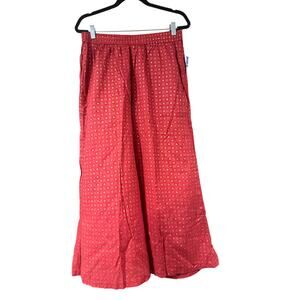 Zuba Red Gold Printed Wide Leg Ethnic Layering Palazzo Pants L/XL NWT